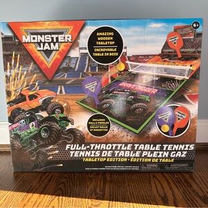 Monster Jam Full Throttle Table Tennis Game Ping Pong Set Monster Truck Theme